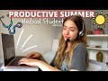 A productive day in summer  medical student work from home