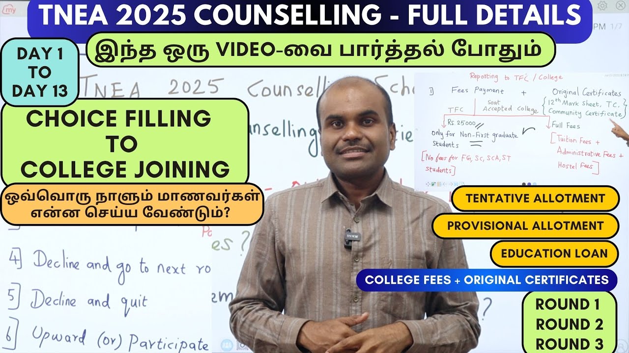 TNEA 2025 Counselling Process 💯 FULL GUIDE | ALL IN ALL Video | ஒரு நொடி கூட MISS பண்ணாம பாருங்க ✅