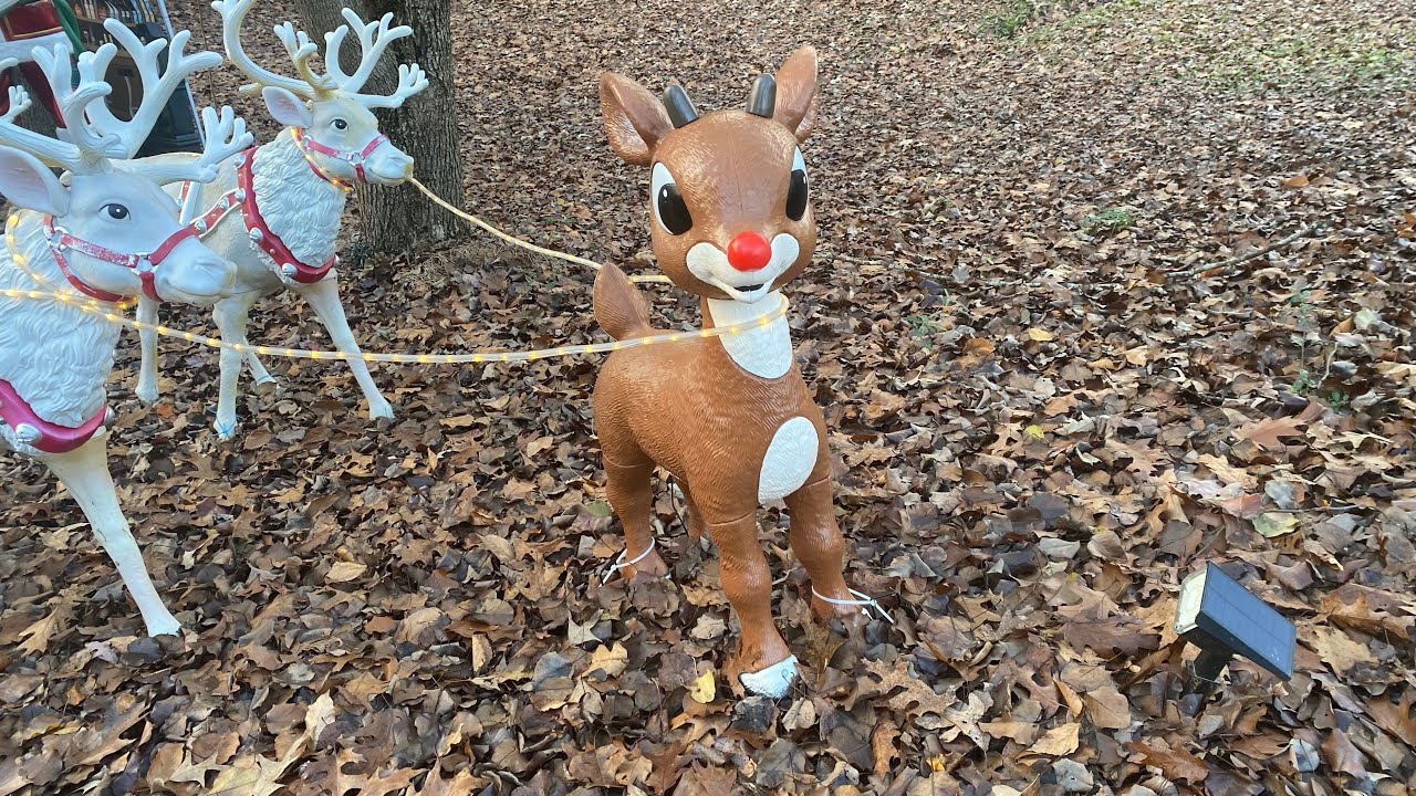 Обзор рождественской декорации «Рудольф, красноносый олень» от Lowe’s на 2025 год, высотой 76 см ...