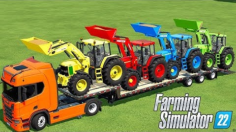 RAMP OF COLORS ! WHEAT LOADING WITH FRONT LOADER TRACTORS ! Farming Simulator 22 !