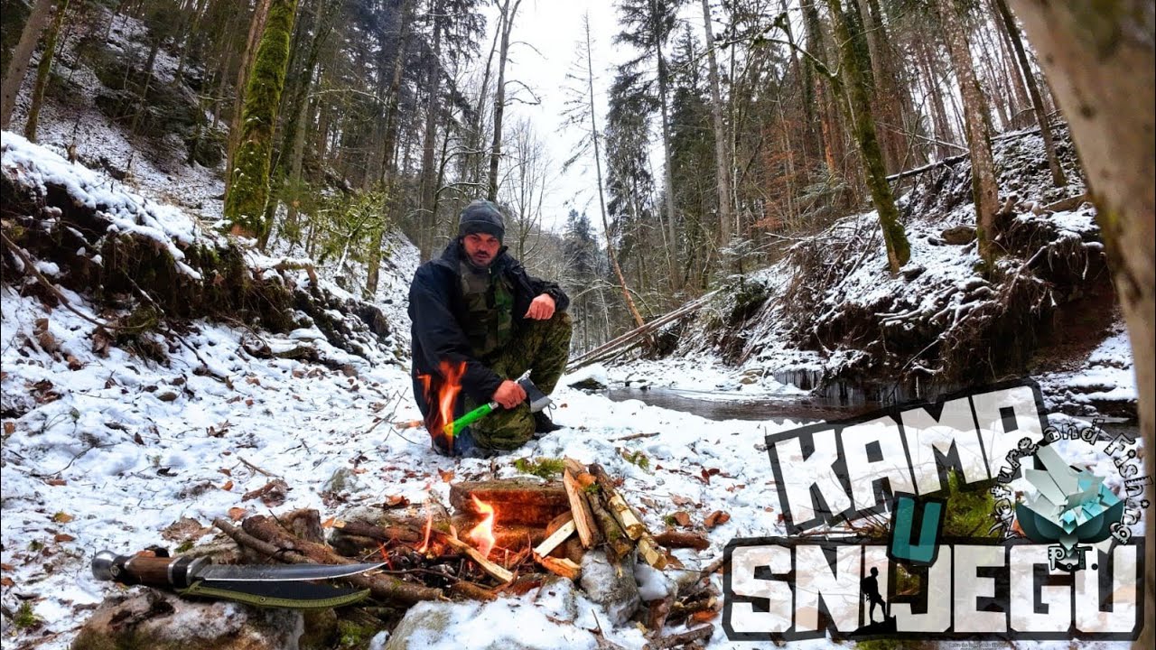 Kampiranje u Snjeznom Kanjonu | Izgradnja primitivnog Sklonista i Vatra