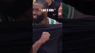 After seeing Horford with a huge block, Jaylen Brown exclaimed, "I have five children!" 😂 #fyp