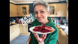 Healthy Crisps Beetroot Chips Healthy Snack Homemade Chips Cook With Me