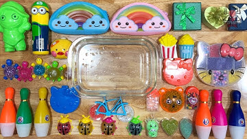 Mixing Random Things Into Clear Slime!Slimesmoothie Relaxing Satisfying Slime Videos