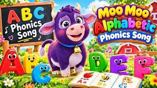 🌈🐮 Moo Moo Learns ABC Phonics! 🔤🎶 | Fun Alphabet Song for Toddlers & Preschoolers | Kids Learning