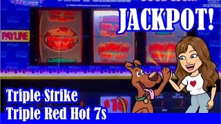 🔴Old School Slot Machine Handpay JACKPOT! 🔥Triple Strike 🔥 DOUBLE TRIPLE Red Hot 7s 🎰