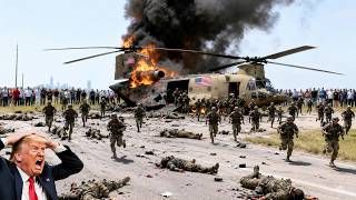 13 Minutes Ago! Six US CH-47D Helicopters Carrying 800 US Generals Destroyed by Russia