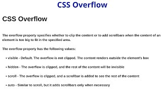 CSS Overflow | CSS Overflow Property | Visible | Hidden | Scroll | Overflow-x | Overflow-y #85 Net Worth