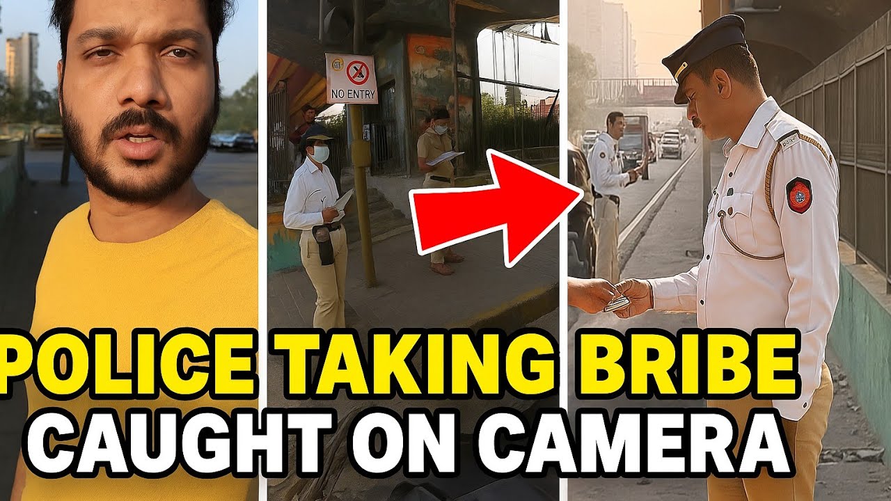 CAUGHT ON CAMERA MUMBAI TRAFFIC POLICE SCAMMED PEOPLE TAKING BRIBE.