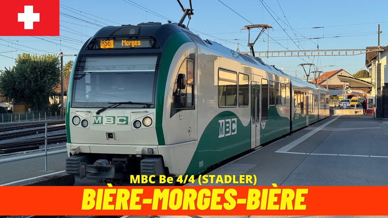 Cab Ride Bière→ Morges→ Bière (Bière–Apples–Morges Railway, Switzerland, Oct 2025) driver's view 4K