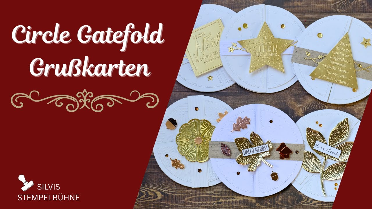 Besondere Kartenform /Circle Gatefold Grusskarten / Herbst /  Winter / Weihnachten/ / Stampin' Up!