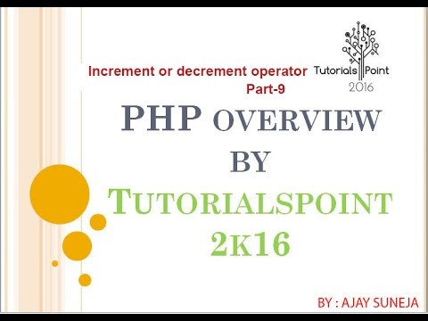 PHP Tutorial for Beginners9# PHP Increment / Decrement Operators