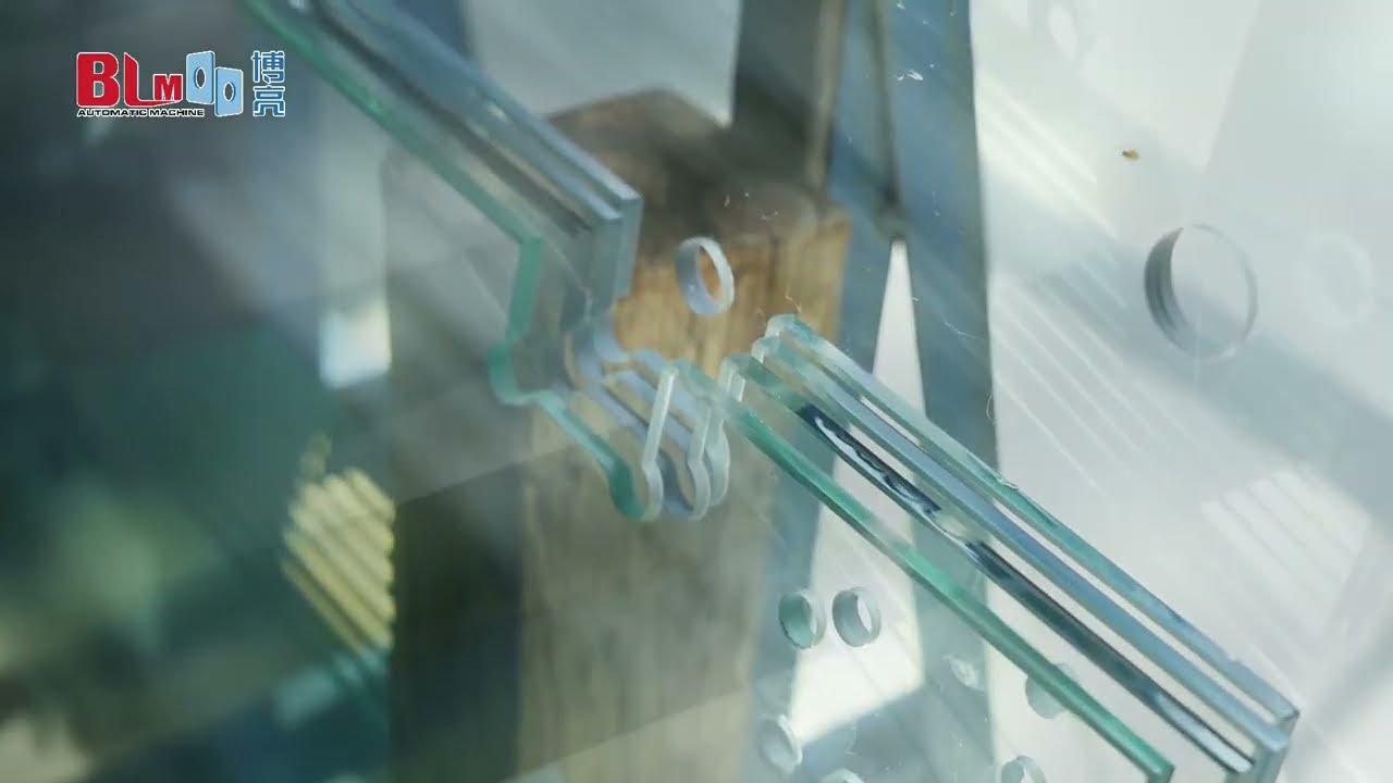 BLM glass smart line: Loading+automatic glass drilling machine+ waterjet+washing+unloading