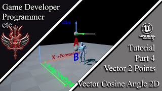 Unreal Engine 5. Blueprints.  Vector 2 Points Part 4. Vector Cosine Angle 2D.