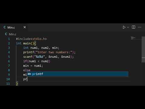 Minimum of two numbers in c |  Lecture - #9