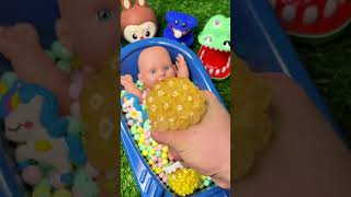 Full of Rainbow Bathtub Chocolate Candy Balls & Magic Slime ASMR Satisfying Video