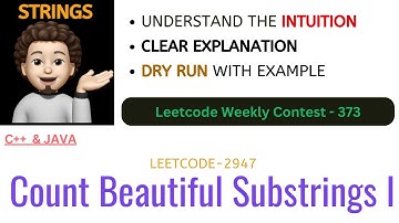 Count Beautiful Substrings I | Simple Approach | Leetcode - 2947 | Weekly Contest 373