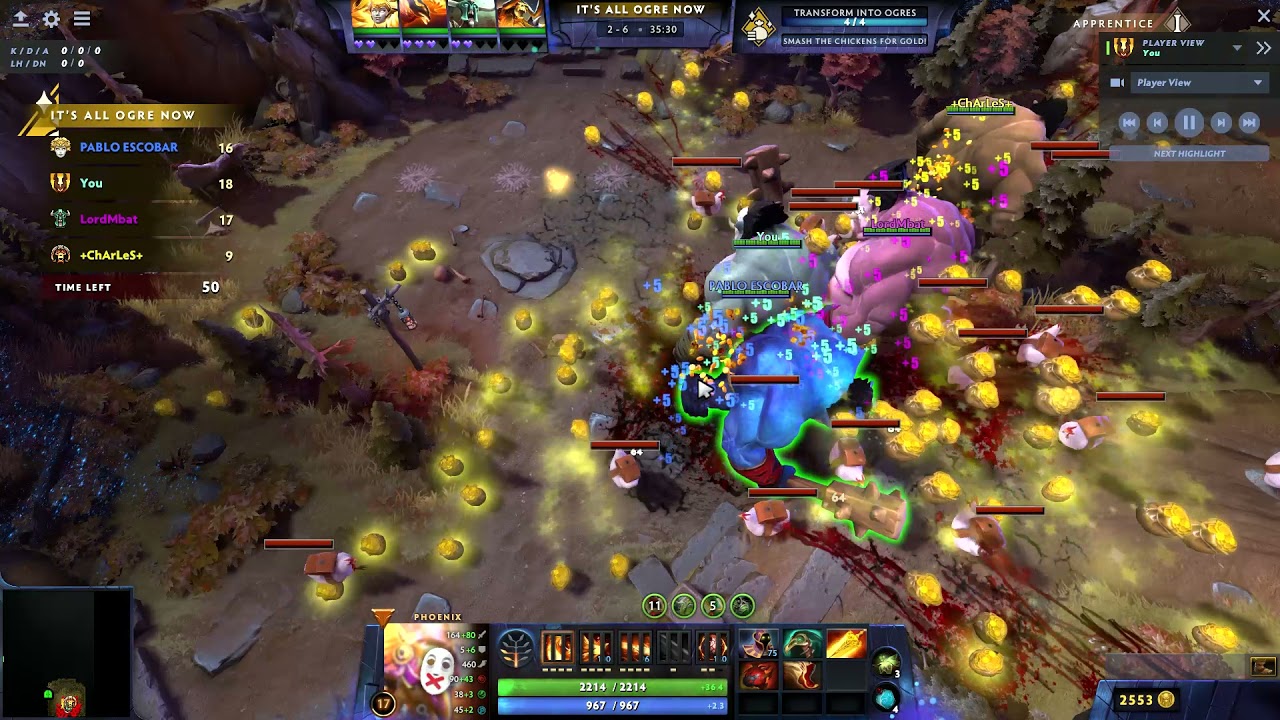 Dota 2 Aghanim's Labyrinth Gold Glitch - Phoenix with Radiance