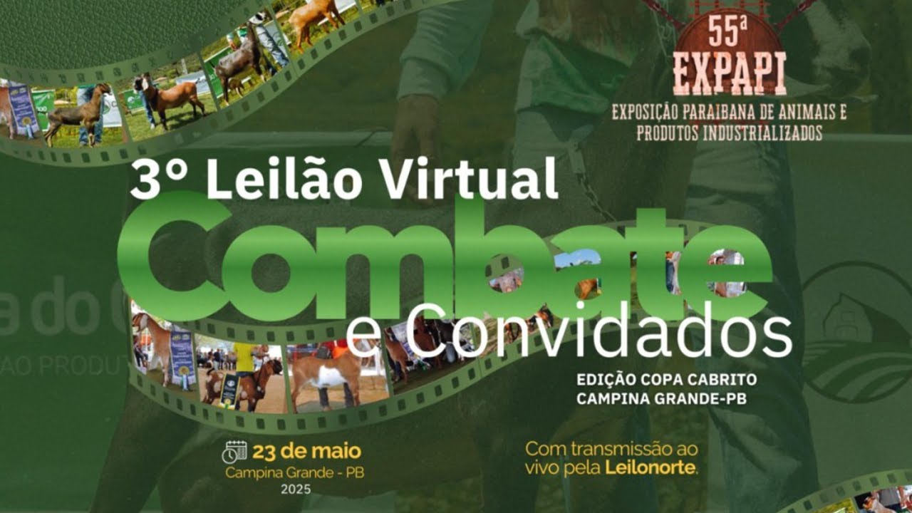 3º Leilão Virtual Combate & Convidados - Caprinos Anglonubiana - Durante a Copa Cabrito 2025