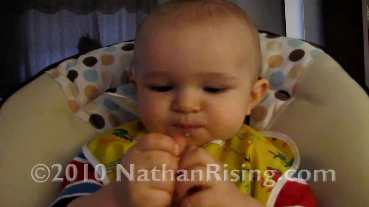 12 month old eating a cracker YouTube