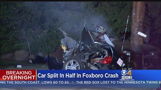 Car Split In Half In Foxboro Crash