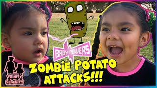 Baby Powers! Trinity and Serenity vs. Zombie Potato Attacks!