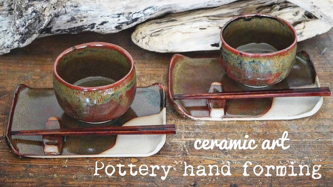 「陶芸」pottery/making a rice bowls/手びねりで茶碗とプレートを造った【いろいろ作るchannel】なかなか気に入った