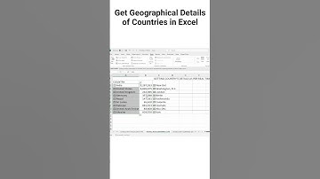 Get Geographical Details of Countries in Excel #shorts #microsoft #excel #hindi #tutorial