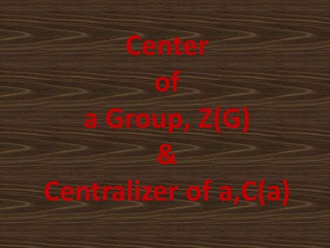 Group Theory: Center
