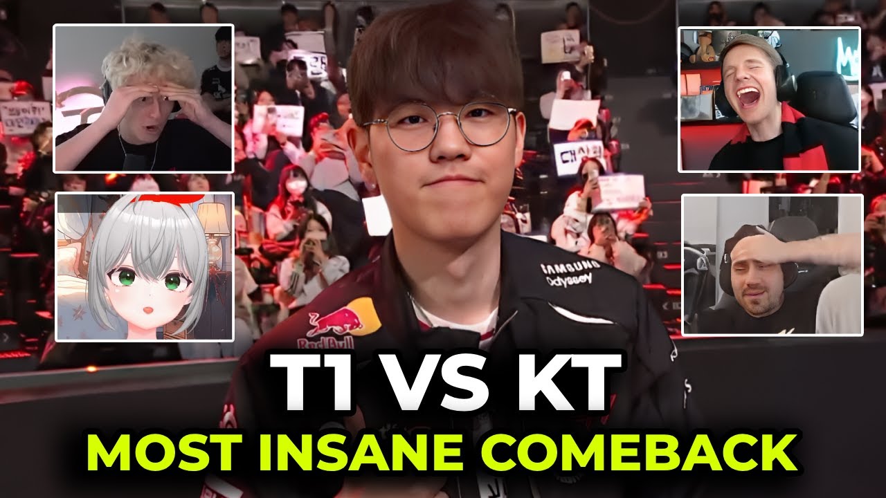 Streamers React to T1's INSANE 13K Gold Comeback vs KT