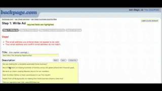 Backpage Tutorial