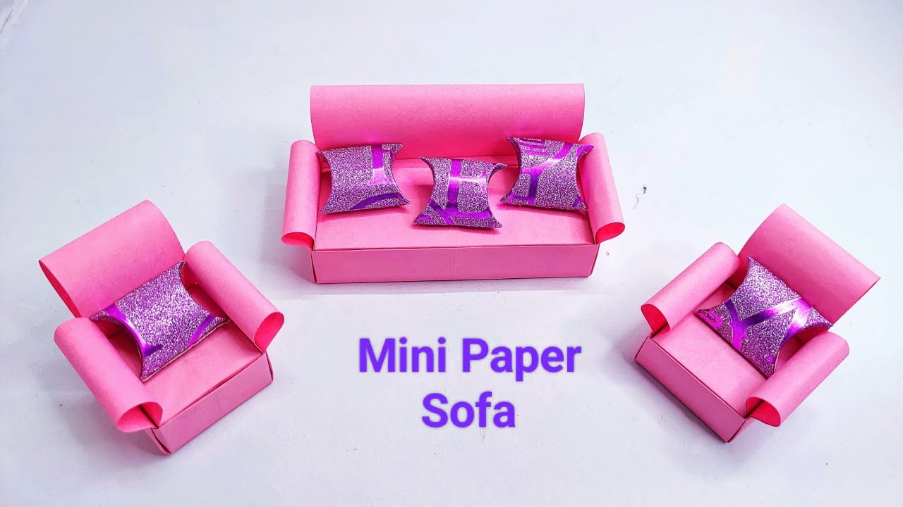 DIY Mini Paper Sofa How to make a mini paper sofa Paper crafts for