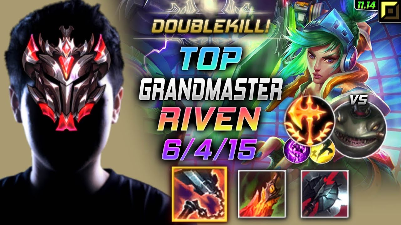 GrandMaster Riven TOP vs Tahm Kench - 천상계 탑 리븐 템트리 룬 선혈 정복자 リヴェン Ривен