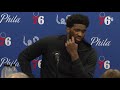Joel Embiid Speaks Team Upward Trajectory After First Home Win (10.28 .21)