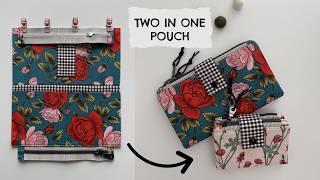 Learn How To Sew A Two In One Pouch A Unique Zipper Pouch  Two Zipper Compartments Snap Closure