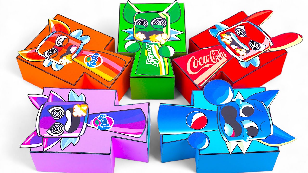 ✨Paper DIY✨ Crazy Soda Box Characters Challenge 🥤 | Funny Faces & Puzzle Surprise 🎁✨