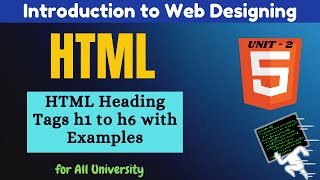 L-2.2 HTML Heading Tags | h1 to h6 with Examples | Introduction to HTML | IWD