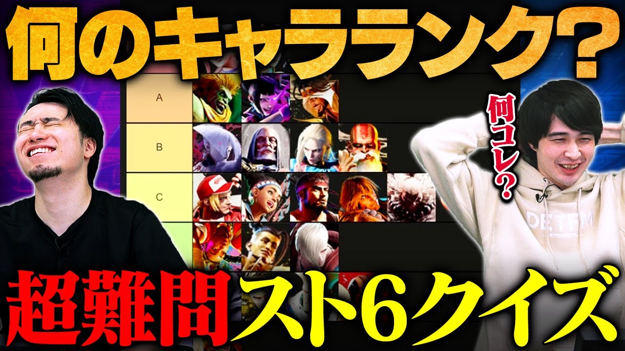 【クイズ】とある基準によって作成されたキャラランクが、何のランキングなのか当ててみてもらった結果・・・【スト6/ストリートファイター6】
