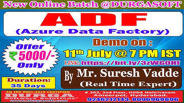 ADF (Azure Data Factory) Online Training @ DURGASOFT