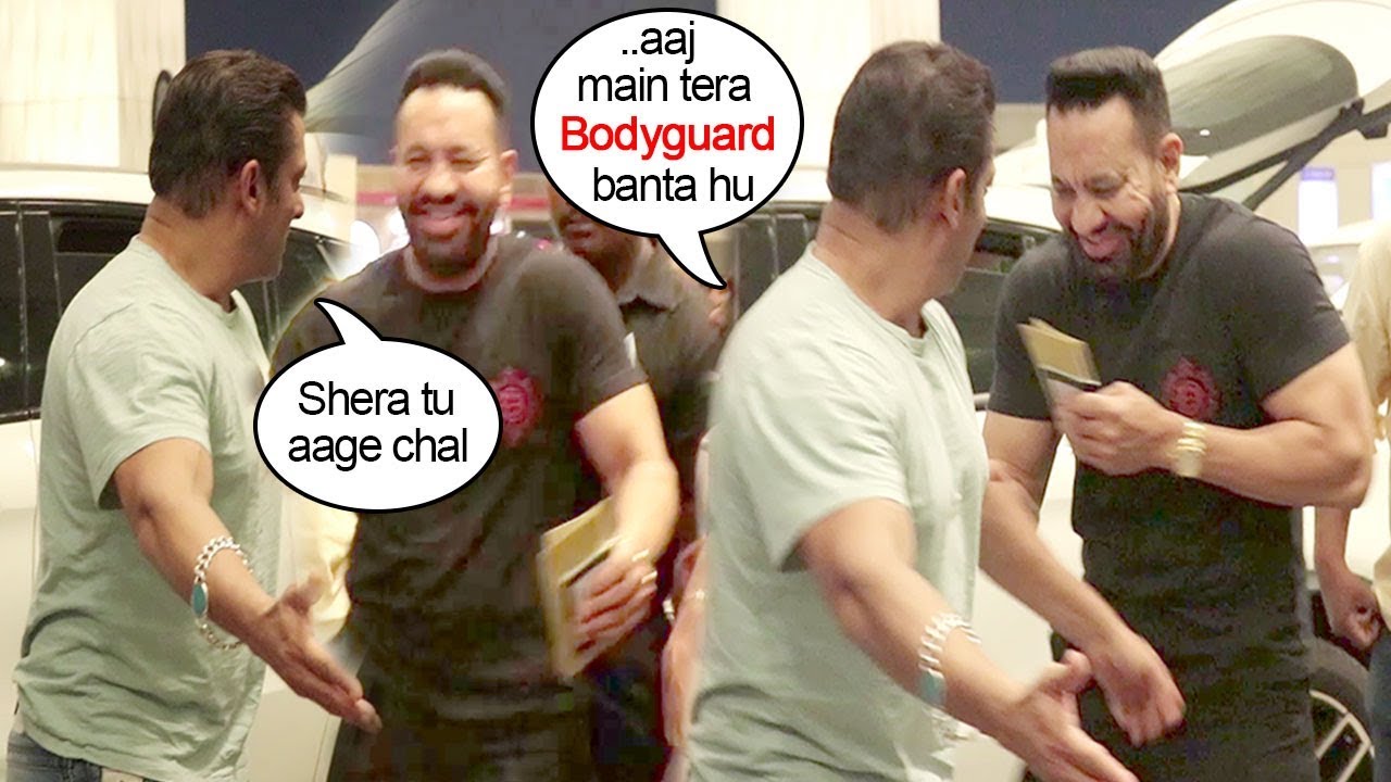 Download Salman Khan Makes FUN Of His Bodyguard Shera Publicly At Mumbai Airport