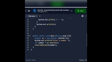 Java 52 • Printing Inverted Half Pyramid Patterns with number in Java • Alpha Batch Example