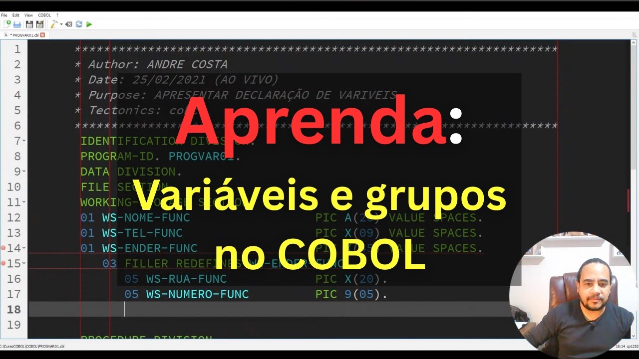 [Aprenda COBOL] - Aprenda Variáveis e Grupos de Variáveis no COBOL ...