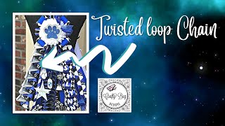 twisted loop chain. double twisted loop homecoming mum chain #craftybug #homecoming #homecomingmums