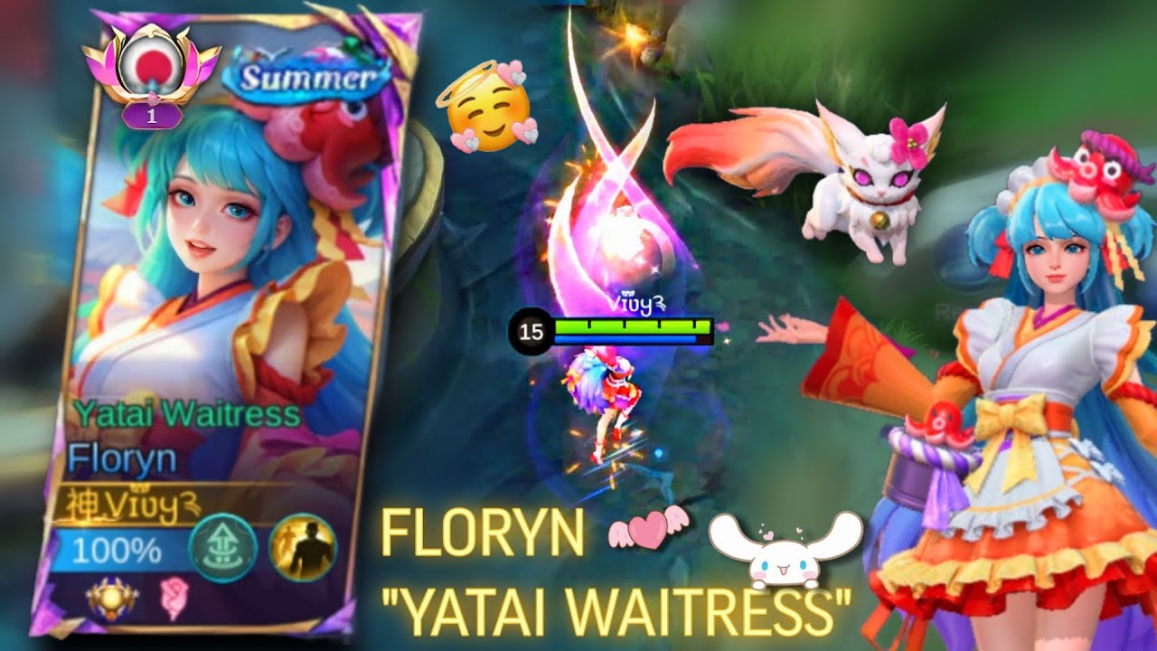 FLORYN NEW SUMMER SKIN 🌼 "YATAI WAITRESS" 💖🎀 GAMEPLAY - MOBILE LEGENDS