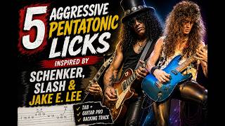 5 Aggressive Pentatonic Licks Inspired by Schenker, Slash and Jake E Lee