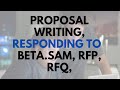 Proposal writing, responding to a beta.sam RFP, RFQ,   - Eric Coffie