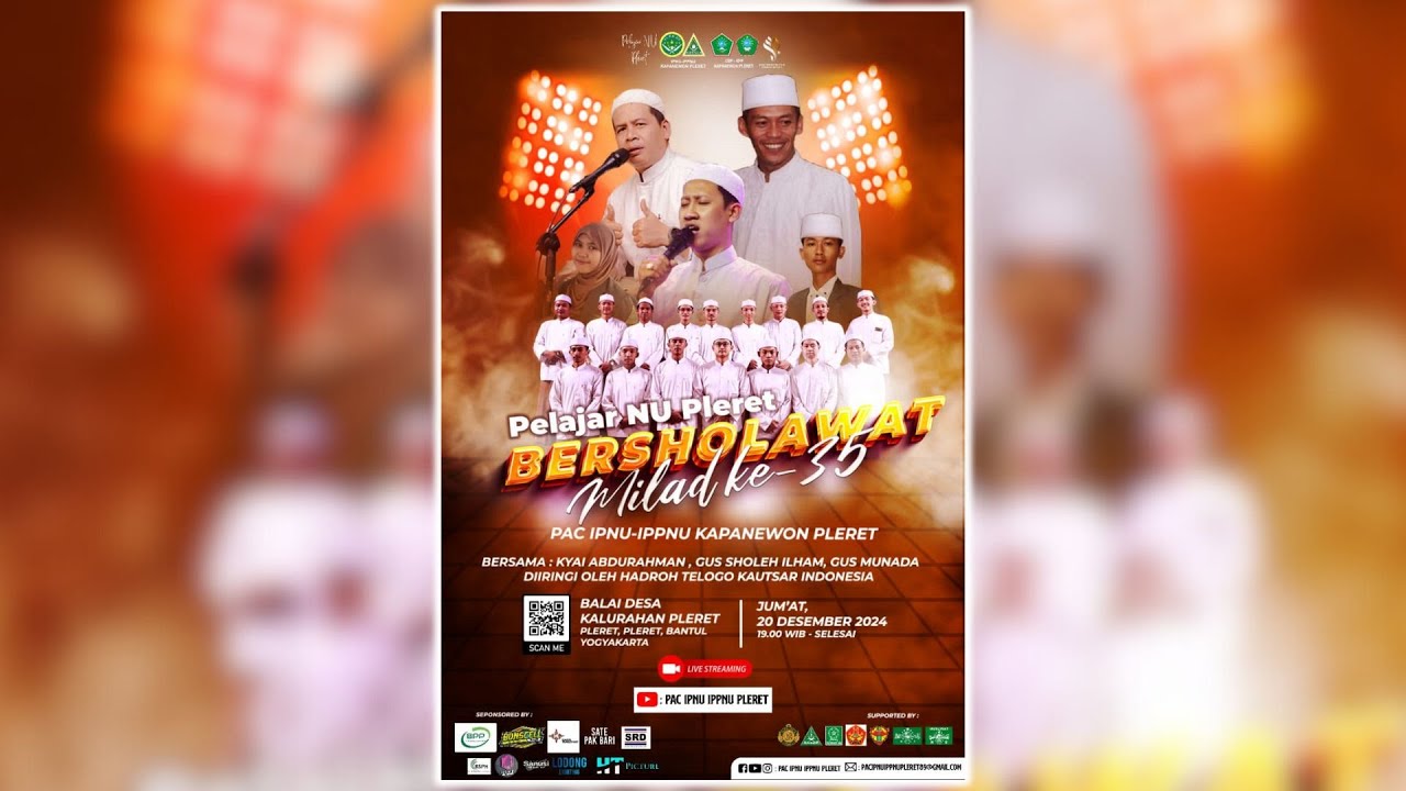 🔴 PELAJAR NU BERSHOLAWAT MILAD KE-35 BERSAMA GUS ELHAM DAN GUS MUNADA DIIRINGI HADRAH TELOGO KAUSAR