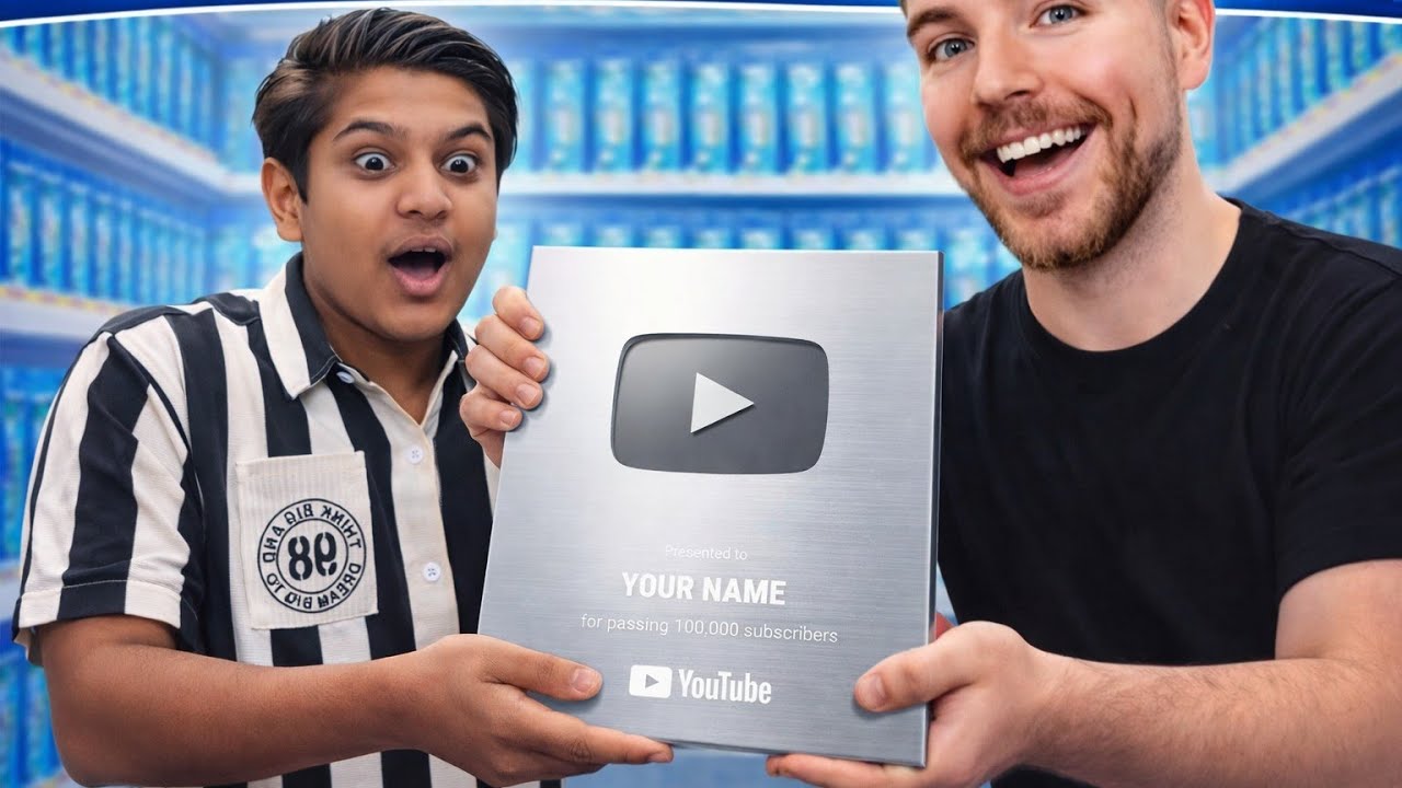 Silver play button banaen cardboard se 