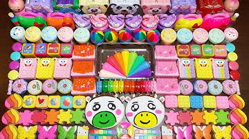 SATISFYING WITH CLAY PIPING BAGS ! Mixing Random Things Into Slime #3189