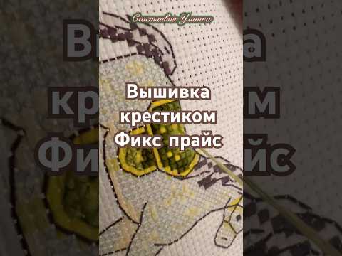 Процесс вышивка крестиком Фикс прайс #вышивка #крестиком #фикспрайс #fixprice #счастливаяулитка